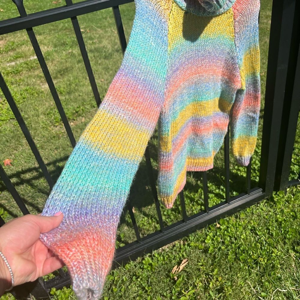 Anthropologie T. La Rainbow Ombre Turtleneck Knit Sweater - Picture 7 of 13
